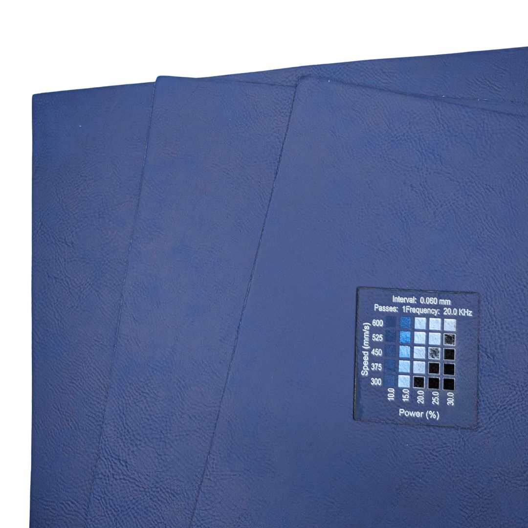 Blue silver faux leatherette sold by Local Laser Supply Canada