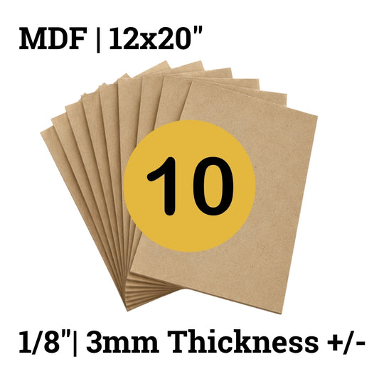 MDF 1/8" 10 Pack Local Laser Supply Canada