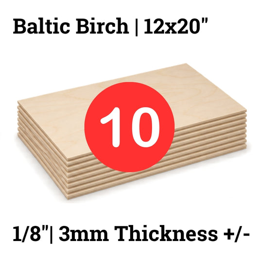 BALTIC BIRCH 12X20 10 PACK 1/8" THICKNESS SOLD BY LOCAL LASER SUPPLY CANADA