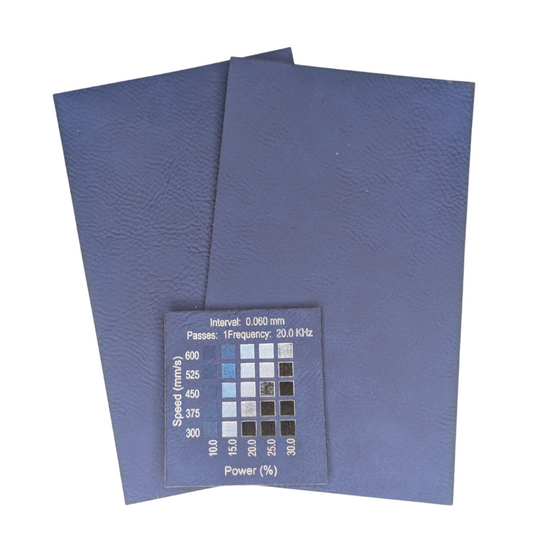 Blue silver faux Leatherette-Local-laser-supply-canada-shipped-from-calgary
