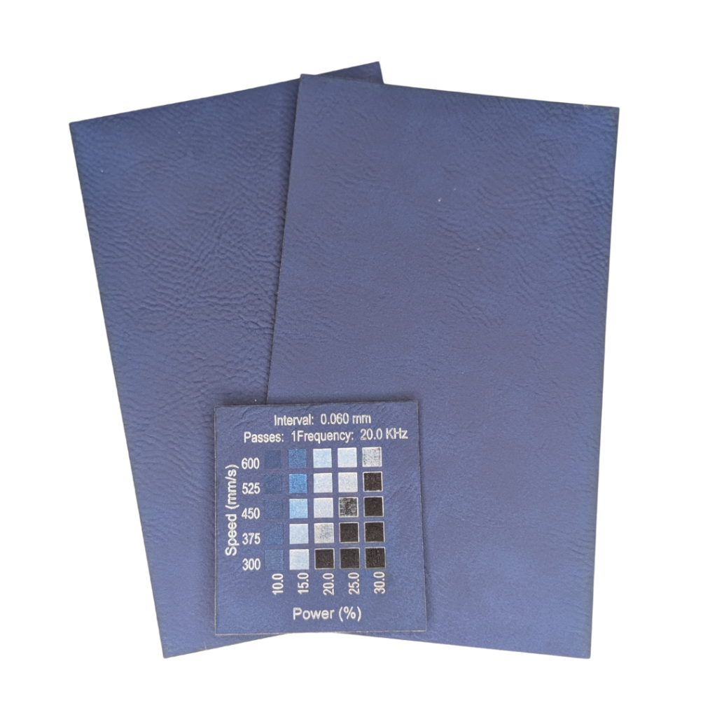 Blue silver faux Leatherette-Local-laser-supply-canada-shipped-from-calgary