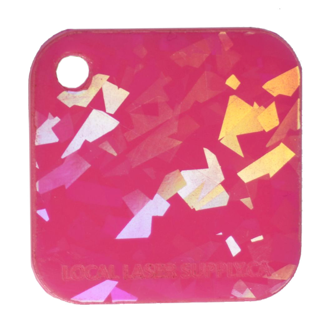 sample Electric pInk prism hologram cast acrylic Local Laser Supply Canada