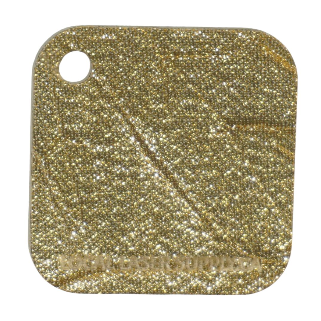 gold textured fabric encased in acrylic sheet for laser cutting. sold by Local laser Supply Canada