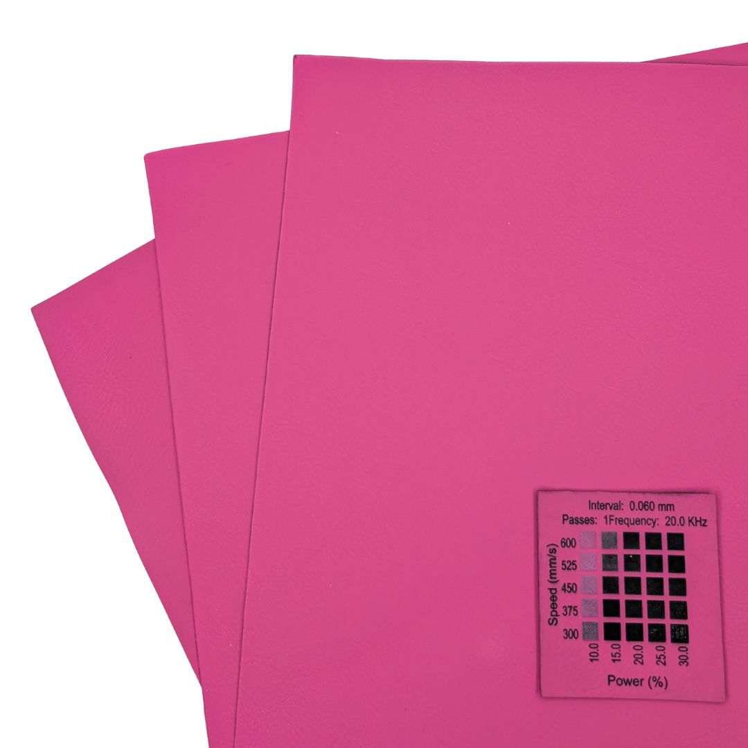 Hot pink faux leatherette sold by Local Laser Supply Canada