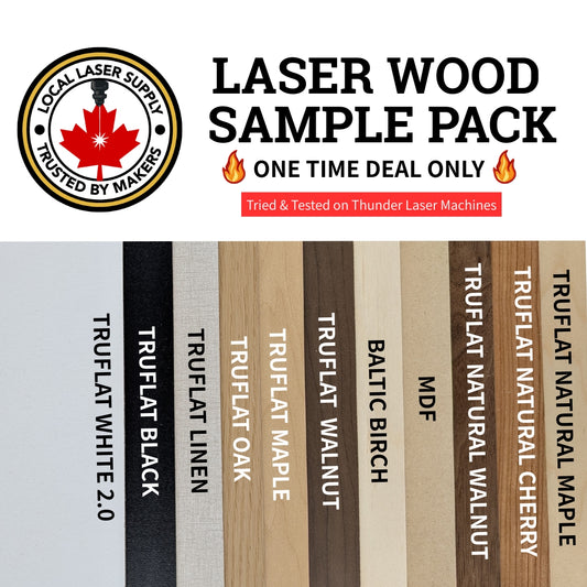 Laser Wood Sample Pack $75 Includes Shipping – Get Making Today!