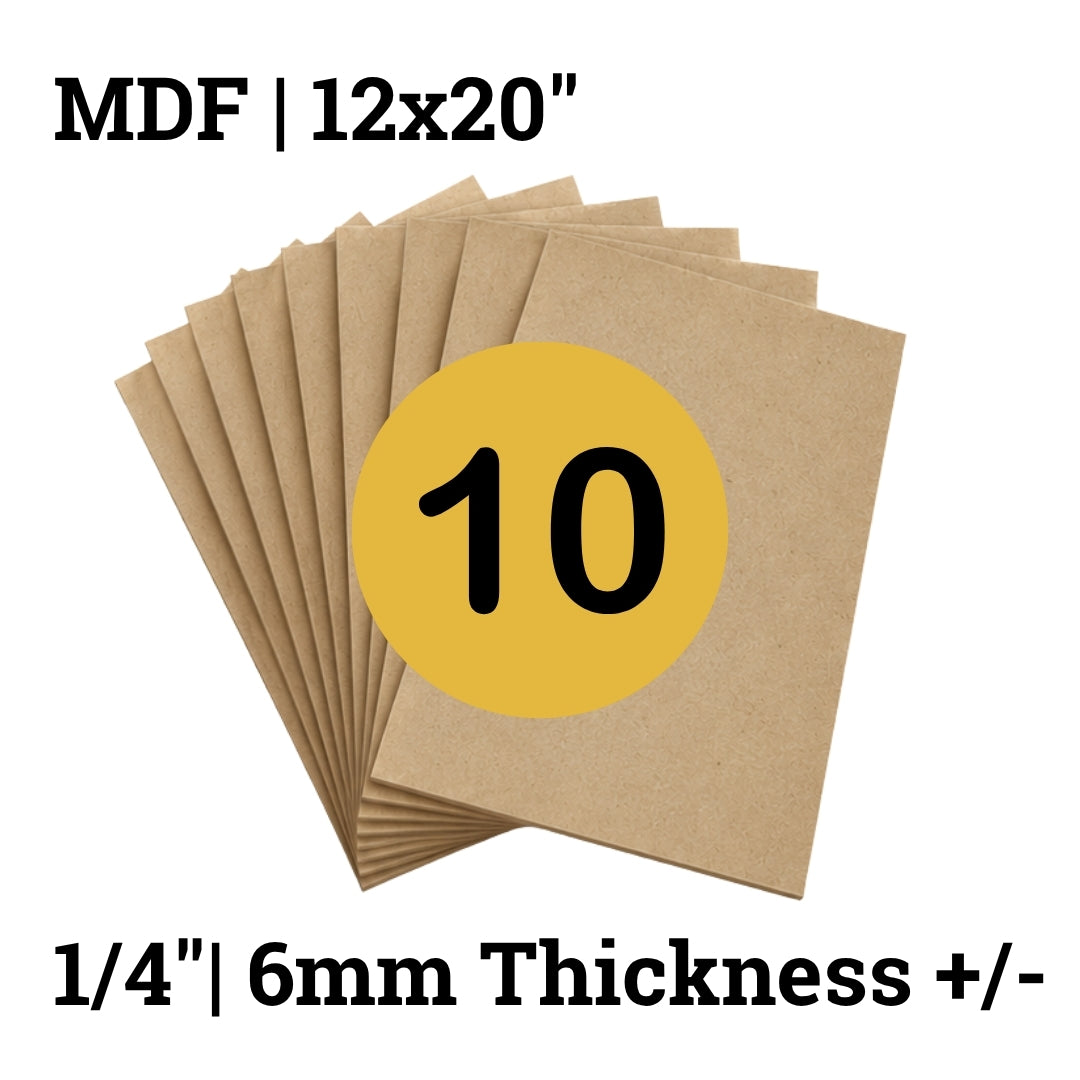 MDF 1/4" 10 Pack Local Laser Supply Canada