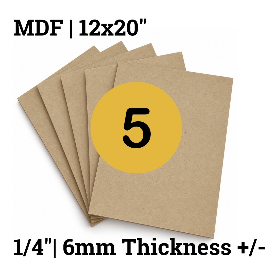 MDF 1/4" 5 Pack Local Laser Supply Canada