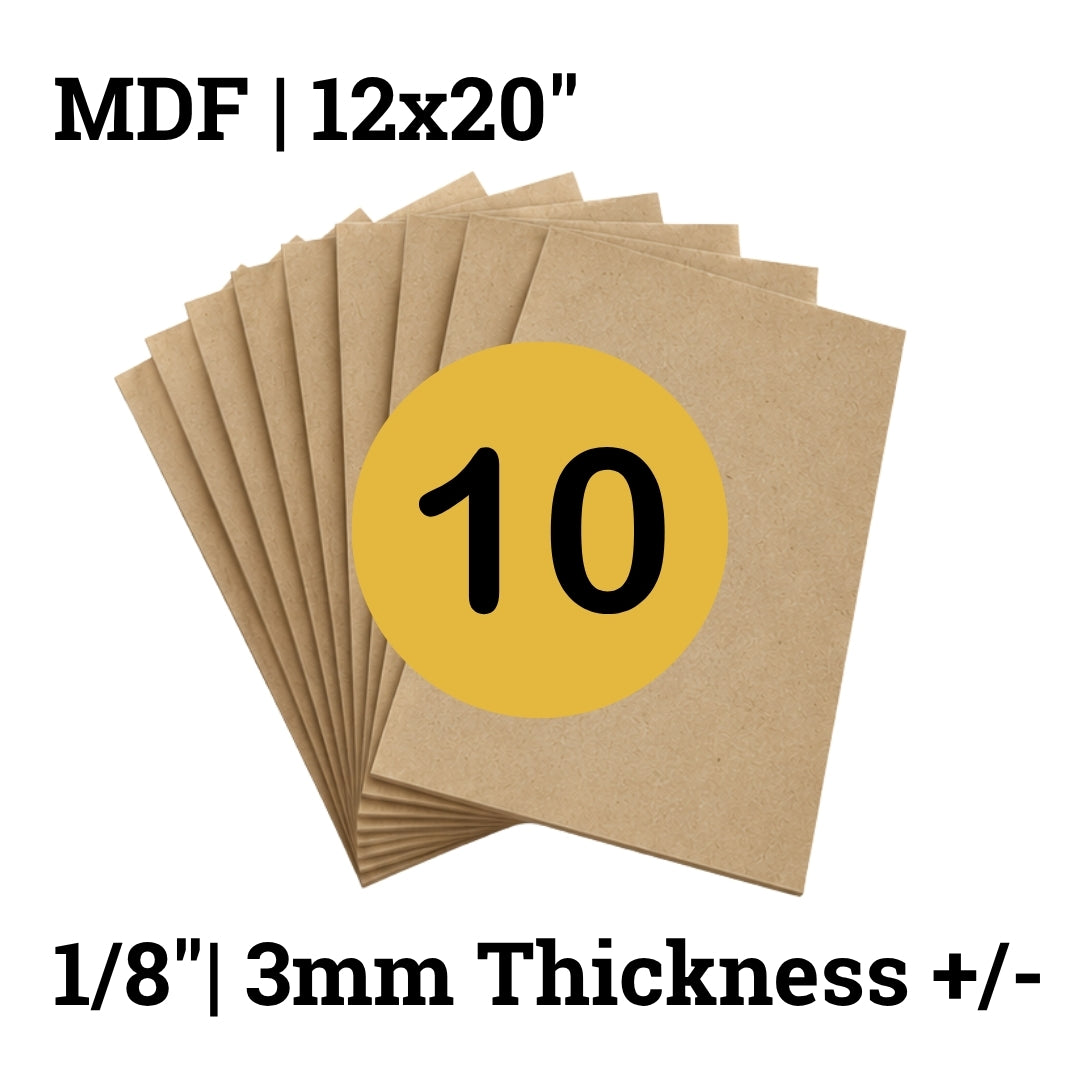 MDF 1/8" 10 Pack Local Laser Supply Canada