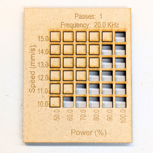 MDF cut settings on 30w thunder bolt rf laser