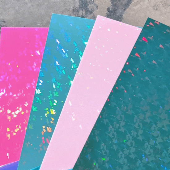 Iridescent Acrylic Sheet 4 Pack |  Prism Holographic Cast Acrylic Sheets