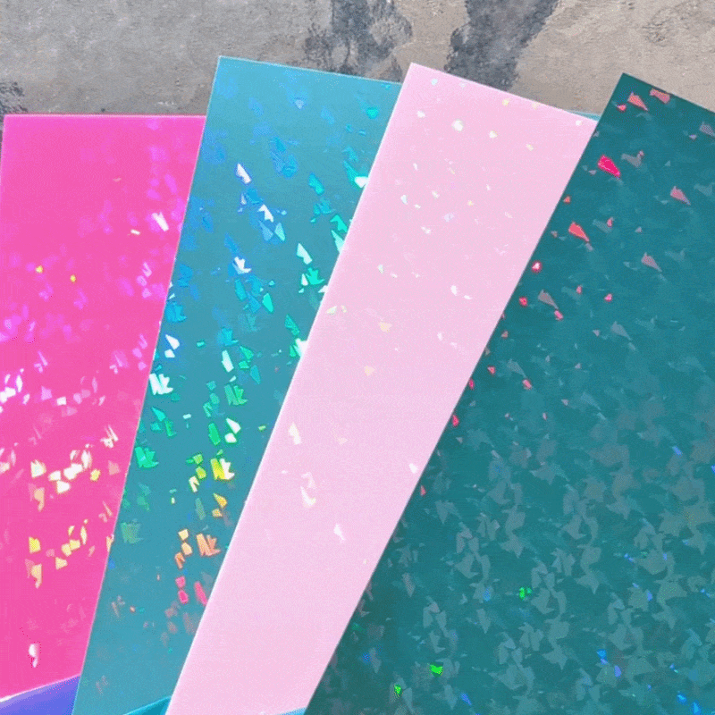 Iridescent Acrylic Sheet 4 Pack |  Prism Holographic Cast Acrylic Sheets