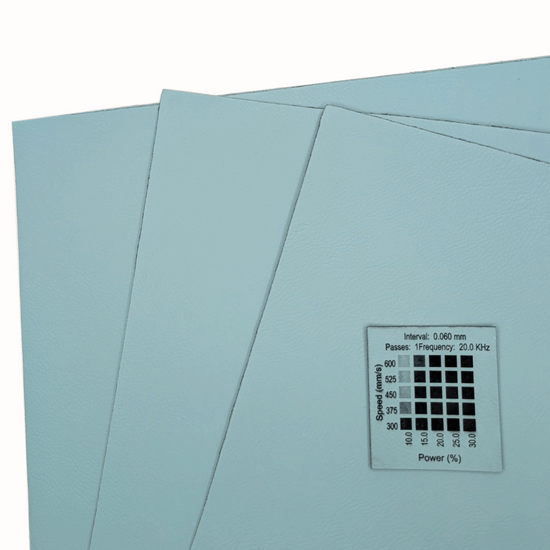 teal faux leatherette for leaser cutting and engraving made by Local Laser Supply Canada