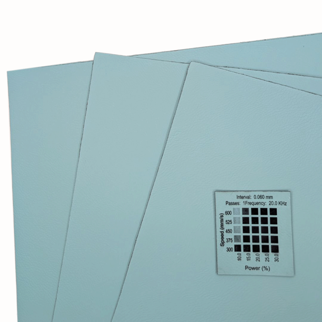 teal faux leatherette for leaser cutting and engraving made by Local Laser Supply Canada