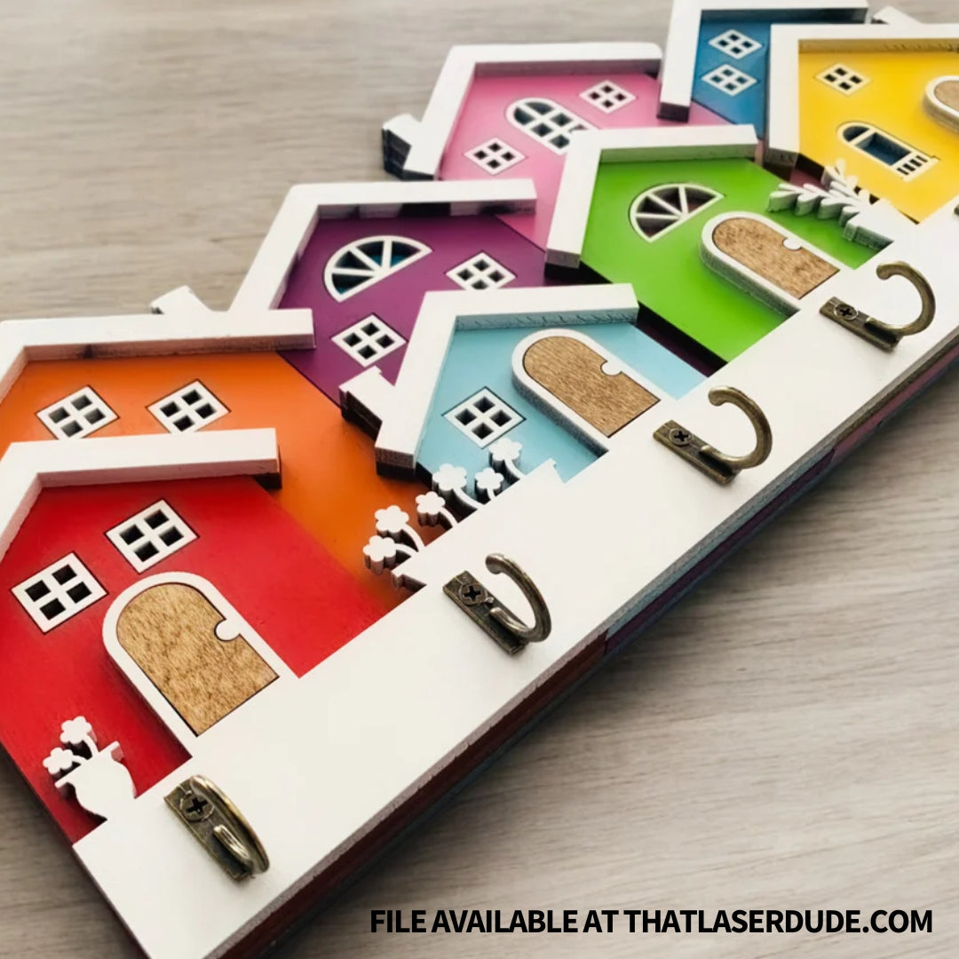 example of TRUFLAT PAINT primed plywood house coat hook laser project.