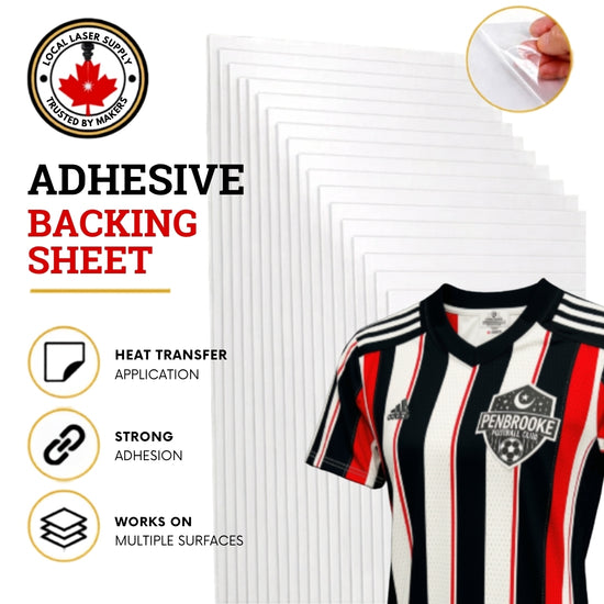 Adhesive Sheets for Faux Leatherette | Non-Sticky Adhesive | Laserable Patches Labels | 12x24" Laser Supply Canada