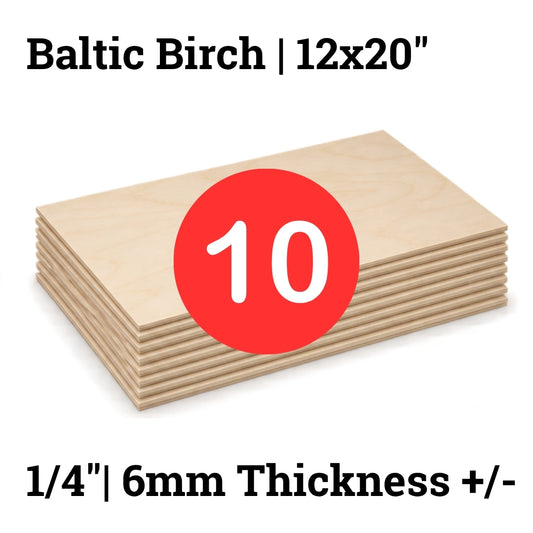 baltic birch 12x20" 10 pack 1/4" Local Laser Supply Canada