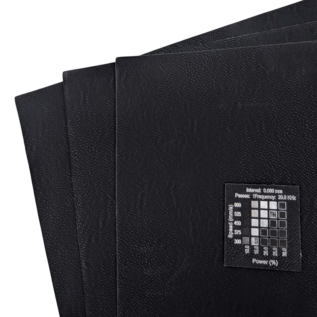 black silver faux leatherette sold by Local Laser Supply