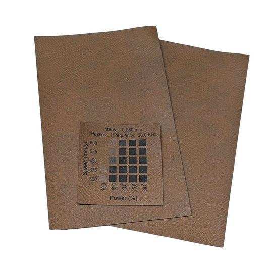dark brown faux leatherette samples sold by Local Laser Supply Canada