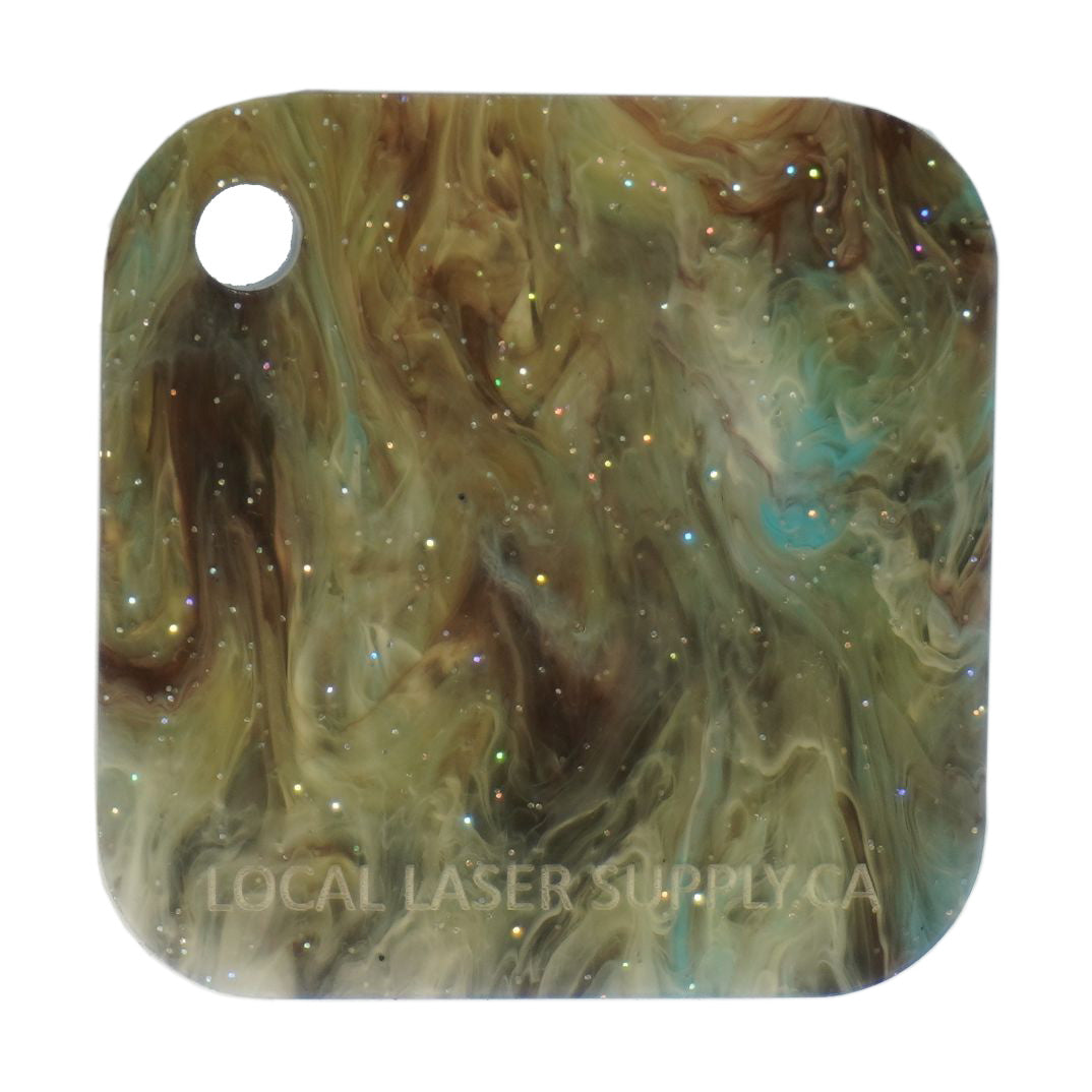 Forest Lichen Acrylic Sheet | 3mm Patterned Cast Acrylic Sheet | Laser Supply Canada