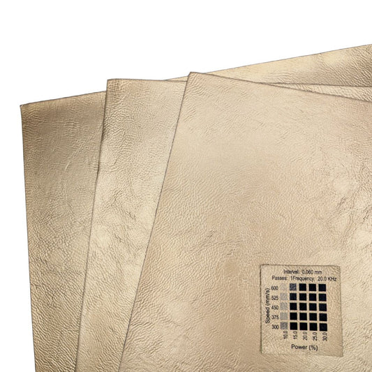 Gold and black faux leatherette sold by Local Laser Supply Canada