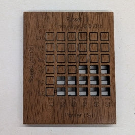 Truflat naturals walnut Materials test done on Thunder Bolt 30w RF laser